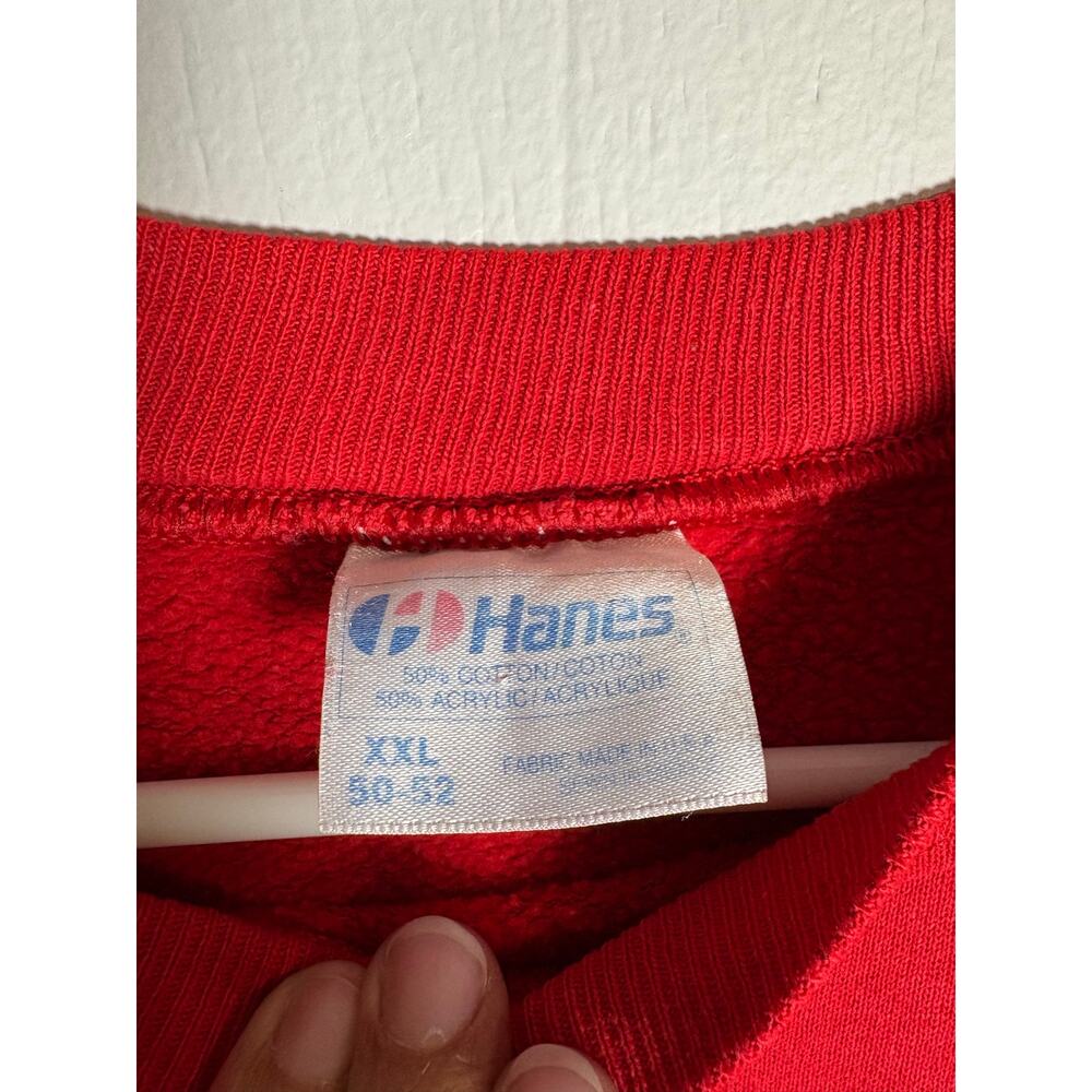 University of Arkansas Razorbacks Vintage Hanes XXL Red Crewneck Sweatshirt - Picture 4 of 6